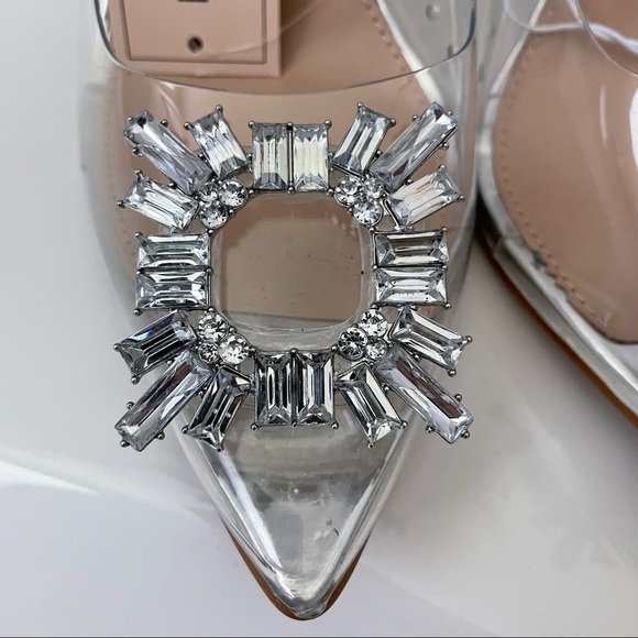BCBGeneration Clear Rhinestone Ornament Pump Size 8 Women - Picture 6 of 16